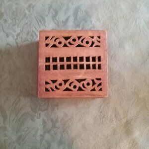 Vintage uniquely designed wooden men's jewellery box or trinket box